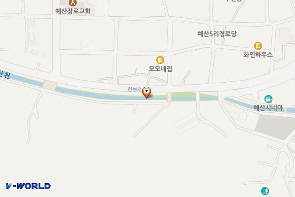 자금성앞 복개지(옛날돈까스 앞 등) 위치 지도 — 충청남도 예산군 대회리 266일원