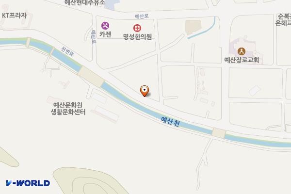 천변로(예산시네마~예산중입구) 위치 지도 — 충청남도 예산군 예산리 703-63일원