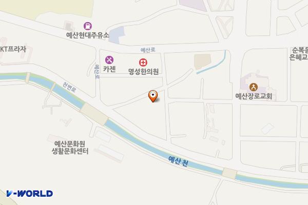 예산리 우리오피스텔 앞 공영주차장 위치 지도 — 충청남도 예산군 예산리 708-1