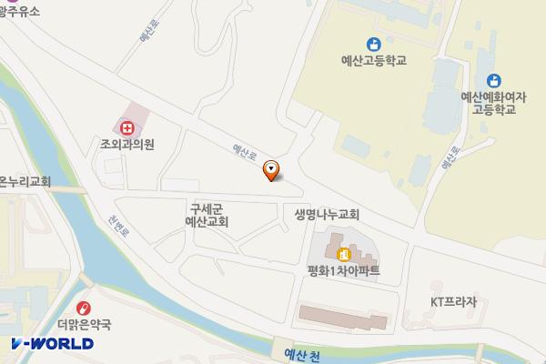 예산고 앞 주차장 위치 지도 — 충청남도 예산군 주교리 125-5