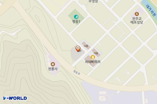 평동5리 주차장(하나아파트 인근) 위치 지도 — 충청북도 단양군 매포읍 평동리 96-1