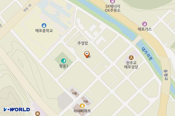 평동리 평동5리 어린이공원 주차장 위치 지도 — 충청북도 단양군 매포읍 평동리 105 - 2