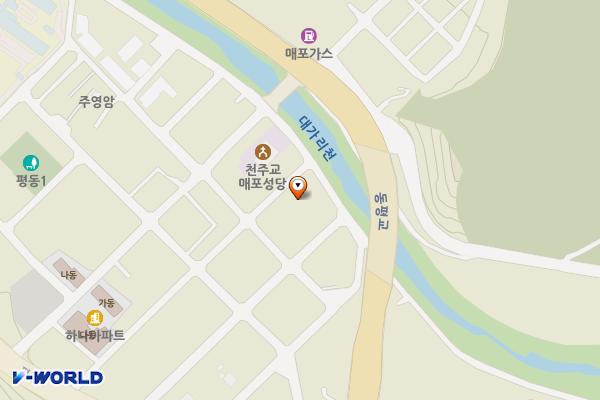 평동리 매포성당 주변 주차장 위치 지도 — 충청북도 단양군 매포읍 평동리 133 - 11