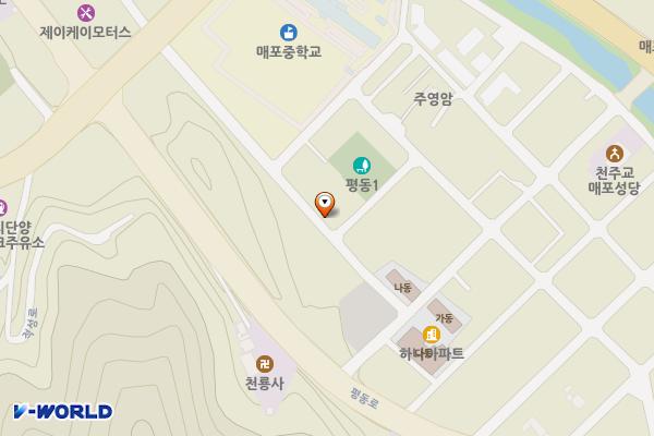 평동리 평동5리어린이공원 옆 주차장 위치 지도 — 충청북도 단양군 매포읍 평동리 99 - 3