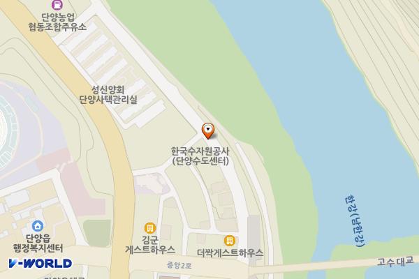 고수대교 옆 주차장 위치 지도 — 충청북도 단양군 단양읍 별곡리 643