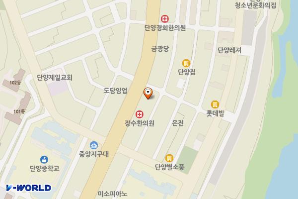 단양읍청년회옆 주차장 위치 지도 — 충청북도 단양군 단양읍 도전리 435