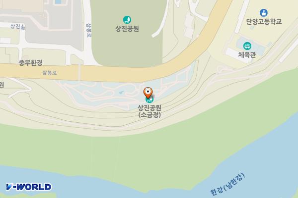 소금정공원 주차장 위치 지도 — 충청북도 단양군 단양읍 상진리 1017