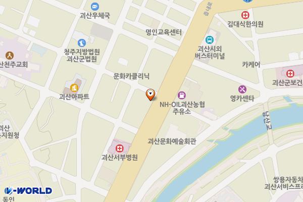 노상주차장(괴산문화예술회관~괴산아파트) 위치 지도 — 충청북도 괴산군 괴산읍 동부리 654-4