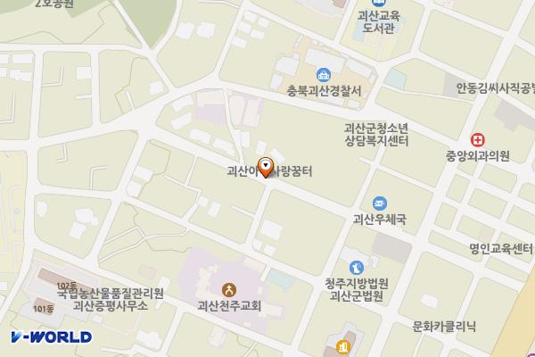 노상주차장(우체국~동산말) 위치 지도 — 충청북도 괴산군 괴산읍 서부리 270-2