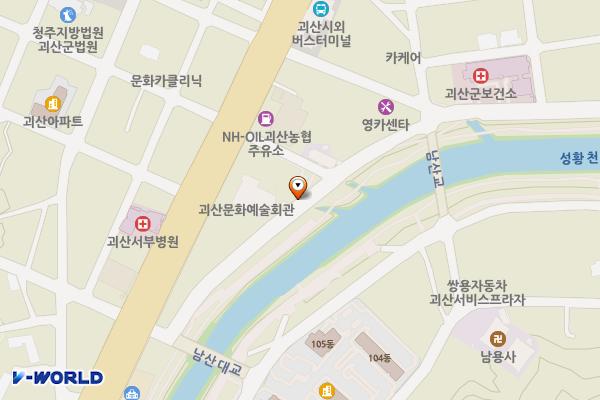 노상주차장(산교~남산대교(제방도로)) 위치 지도 — 충청북도 괴산군 괴산읍 동부리 751-20