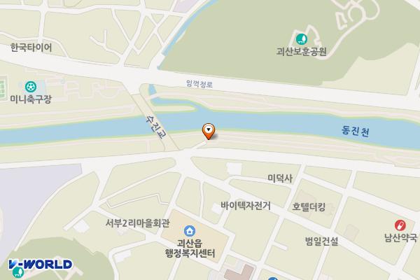 동진천둔치주차장 위치 지도 — 충청북도 괴산군 괴산읍 서부리 217-1