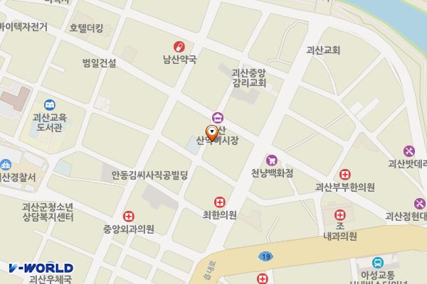 제2전통시장주차장 위치 지도 — 충청북도 괴산군 괴산읍 읍내로15길 7-7