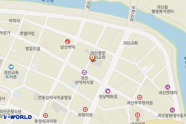 산막이시장주차장 위치 지도 — 충청북도 괴산군 괴산읍 읍내로15길 8-8