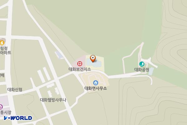 대화도서관 위치 지도 — 강원특별자치도 평창군 대화면 남산2길 27
