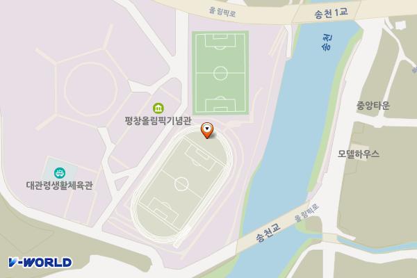 올림픽대회기념관 주차장 위치 지도 — 강원특별자치도 평창군 대관령면 올림픽로 226