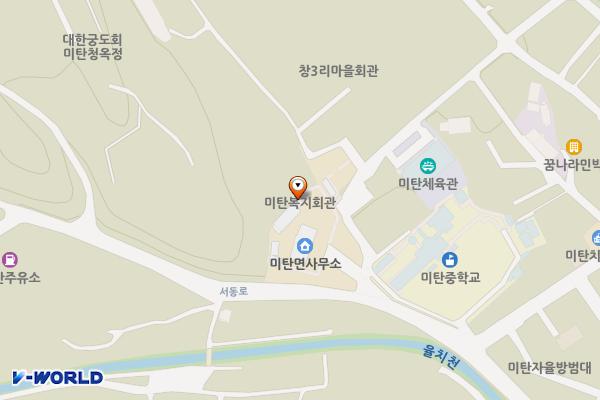 미탄면 면사무소 위치 지도 — 강원특별자치도 평창군 미탄면 청옥산1길 3-9