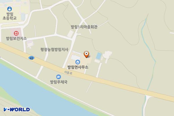 방림면사무소 위치 지도 — 강원특별자치도 평창군 방림면 서동로 1339