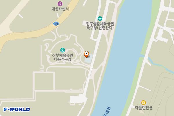 진부면민체육공원A 위치 지도 — 강원특별자치도 평창군 진부면 오대천로 1958-43