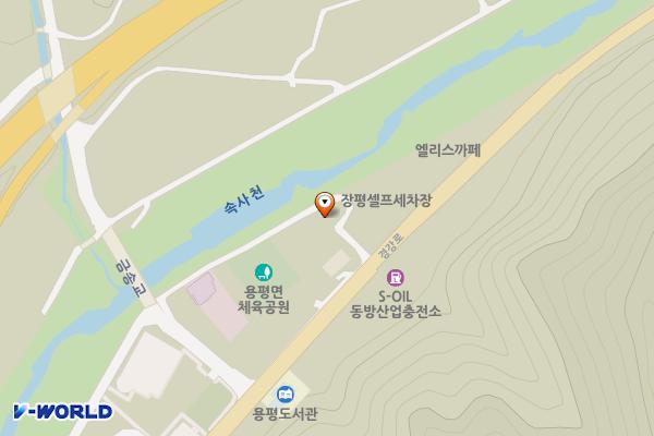 장평1리마을회관 위치 지도 — 강원특별자치도 평창군 용평면 경강로 1713-3