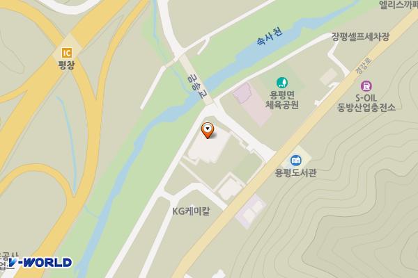 전통민속상설공연장 위치 지도 — 강원특별자치도 평창군 용평면 갈정지길 7
