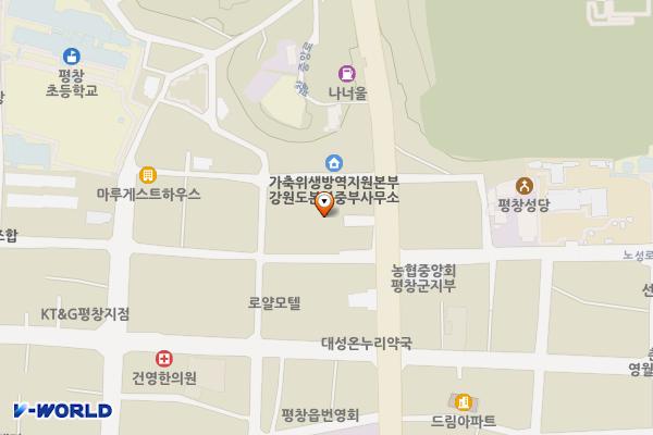 평창군문화복지센터 주차장 위치 지도 — 강원특별자치도 평창군 평창읍 평창중앙로 67