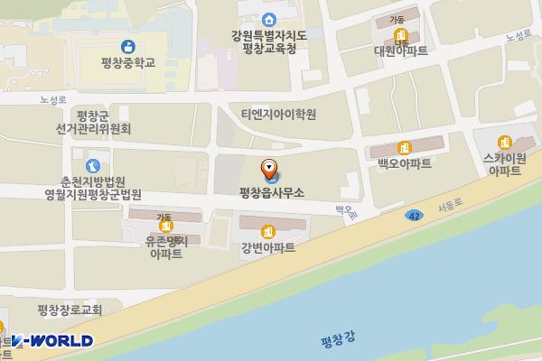 평창 읍사무소 공영주차장 위치 지도 — 강원특별자치도 평창군 평창읍 중리 276