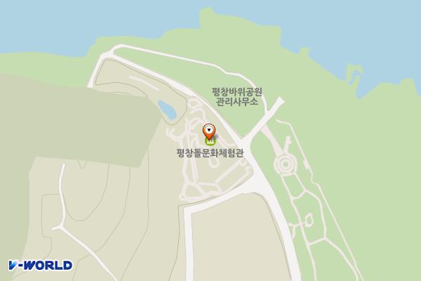 평창 돌문화체험관 주차장 위치 지도 — 강원특별자치도 평창군 평창읍 바위공원길 111