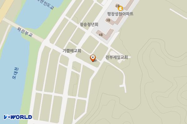 더 바른 숯불갈비 앞 공영주차장 위치 지도 — 강원특별자치도 평창군 진부면 송정리 2516-4