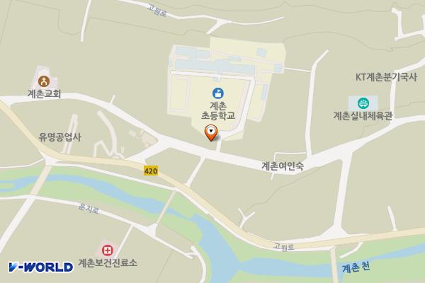 계촌초등학교 정문 주차장 위치 지도 — 강원특별자치도 평창군 방림면 계촌길 61