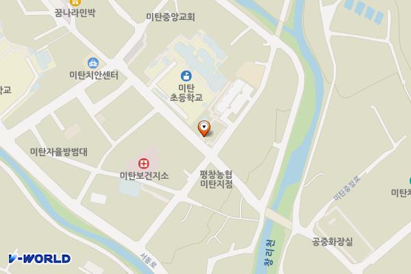 두레프라임빌 옆 주차장 위치 지도 — 강원특별자치도 평창군 미탄면 창리 773-7