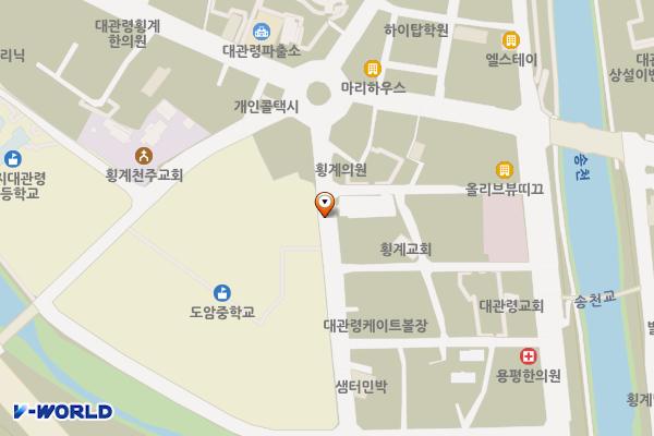 횡계의원 앞 공영주차장1 위치 지도 — 강원특별자치도 평창군 대관령면 횡계리 321-11