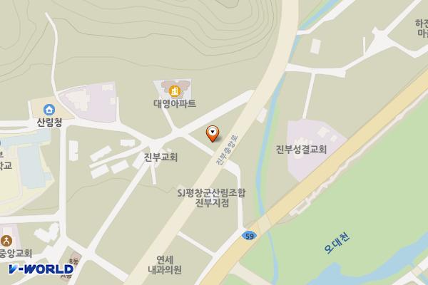 진부 노상주차장 위치 지도 — 강원특별자치도 평창군 진부면 진부중앙로 97