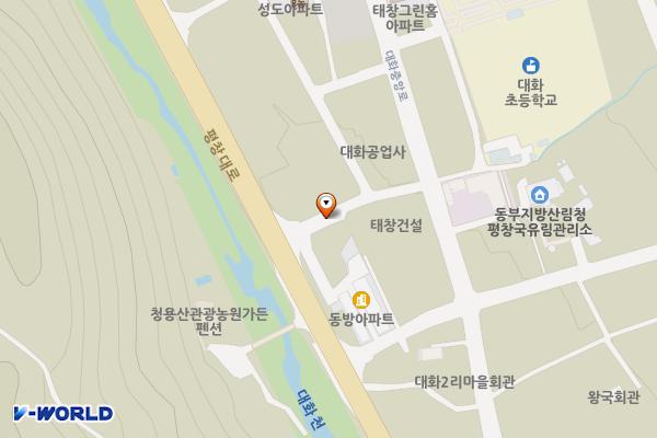 우전길 노상주차장 위치 지도 — 강원특별자치도 평창군 대화면 대화리 923-4