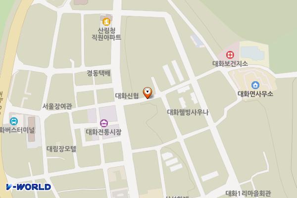 남산2길 노상주차장 위치 지도 — 강원특별자치도 평창군 대화면 대화리 1169-2