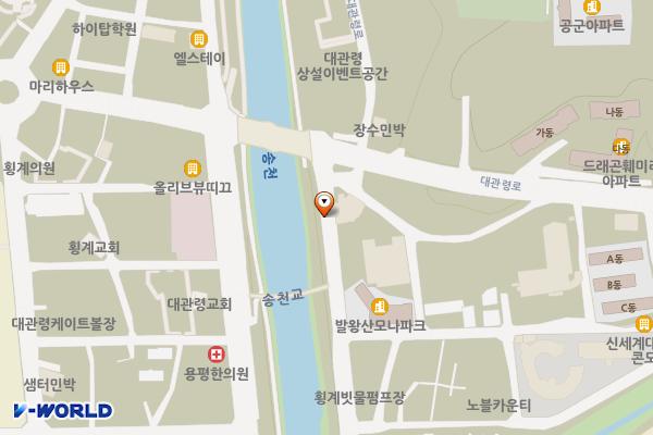 한우품격 앞 노상주차장 위치 지도 — 강원특별자치도 평창군 대관령면 횡계리 661-32