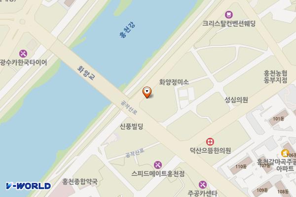 유진카센터↔갈마곡교 위치 지도 — 강원특별자치도 홍천군 홍천읍 갈마곡리 451-12