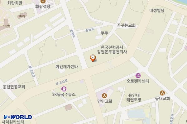 길벗부동산↔한림정구간 위치 지도 — 강원특별자치도 홍천군 홍천읍 연봉리 241-3