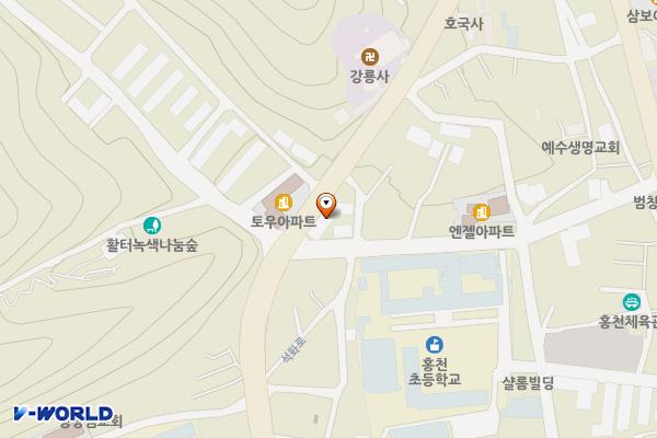태양연립옆길 위치 지도 — 강원특별자치도 홍천군 홍천읍 희망리 303-1