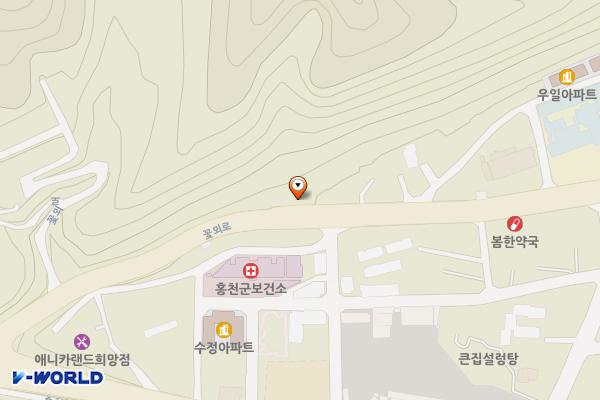홍천여고↔우리복지센터 위치 지도 — 강원특별자치도 홍천군 홍천읍 희망리 345-32