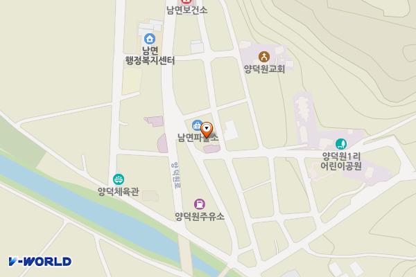 남면 양덕원리 공영노외주차장 위치 지도 — 강원특별자치도 홍천군 남면 양덕원리 194-6