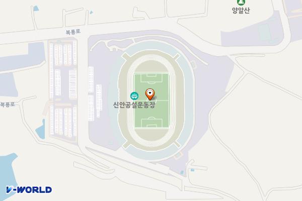 신안군 공설운동장 주차장 위치 지도 — 전남광주통합특별시 신안군 압해읍 신용리 112번지