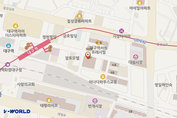 지하철대구역인근 위치 지도 — 대구광역시 북구 칠성동2가 302-338번지