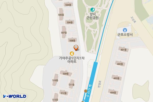 근린철쭉공원노상주차장 위치 지도 — 경기도 군포시 산본동 1155-1