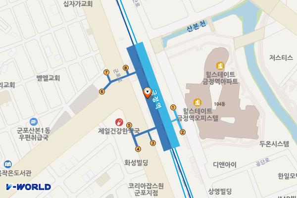 군포로노상주차장 위치 지도 — 경기도 군포시 산본동 52