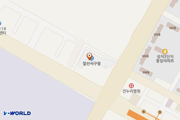 일산서구청 부설 위치 지도 — 경기도 고양시 일산서구 중앙로 1600