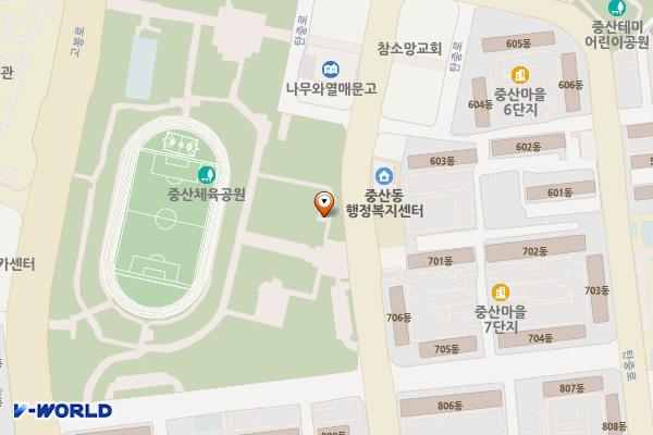 중산공원 부설 위치 지도 — 경기도 고양시 일산동구 중산로 217