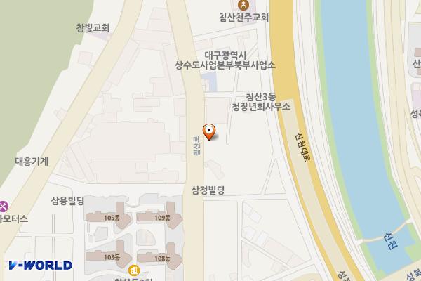 침산로42길인근 위치 지도 — 대구광역시 북구 침산로 208
