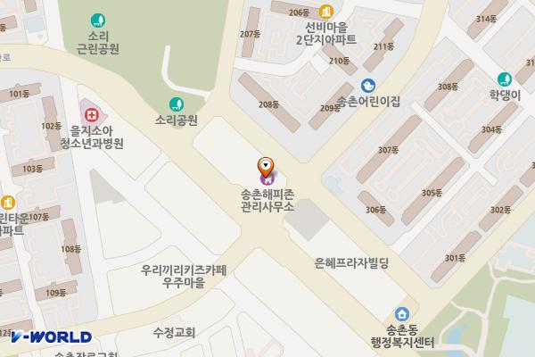 송촌주민센터공영주차장 위치 지도 — 대전광역시 대덕구 동춘당로114번길 9
