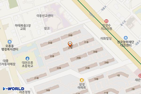 오류동제3노상 위치 지도 — 대전광역시 중구 계룡로 852