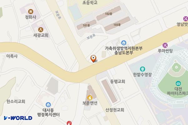 대사동시간제 위치 지도 — 대전광역시 중구 보문로 160